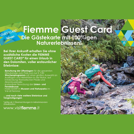 Fiemme Guest Card attività estive in val di fiemme in trentino